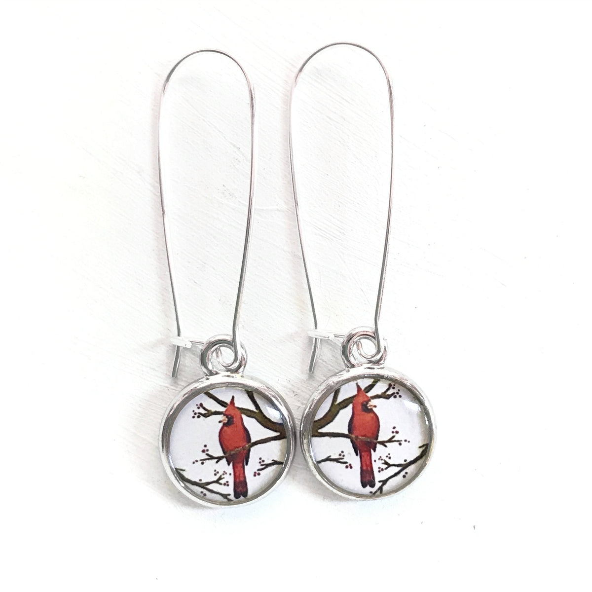 Cardinal Silver Earrings