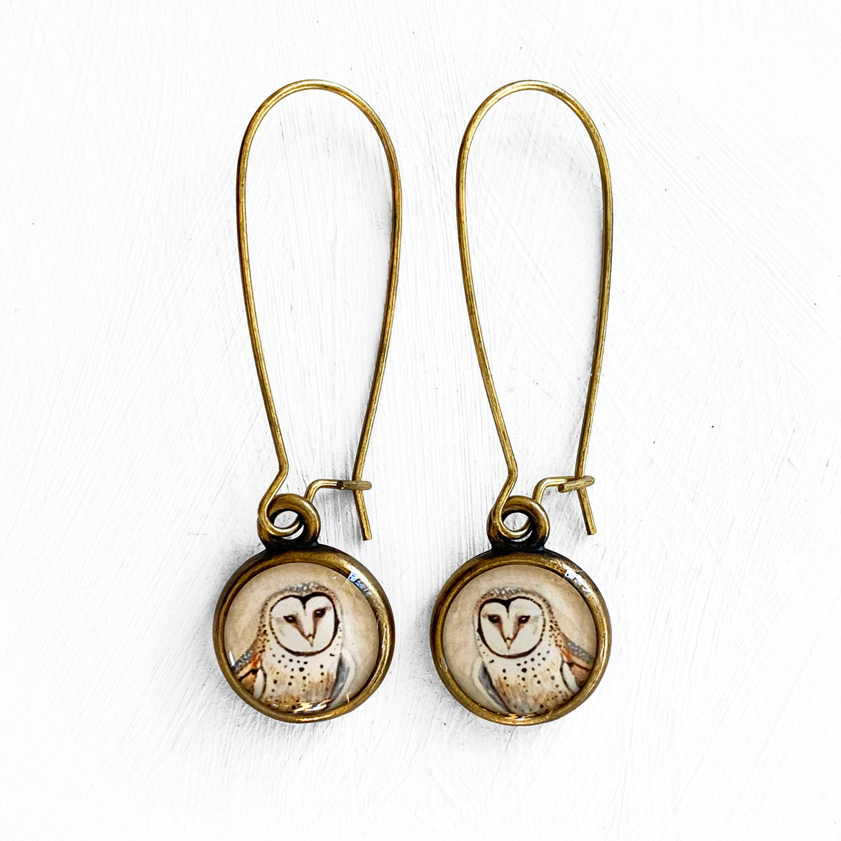 Barn Owl Bronze Earrings