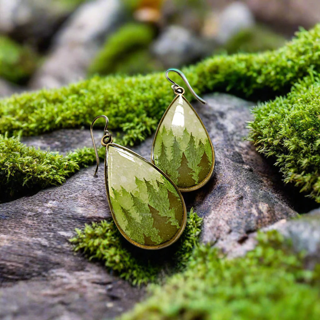 Forest Teardrop Earrings