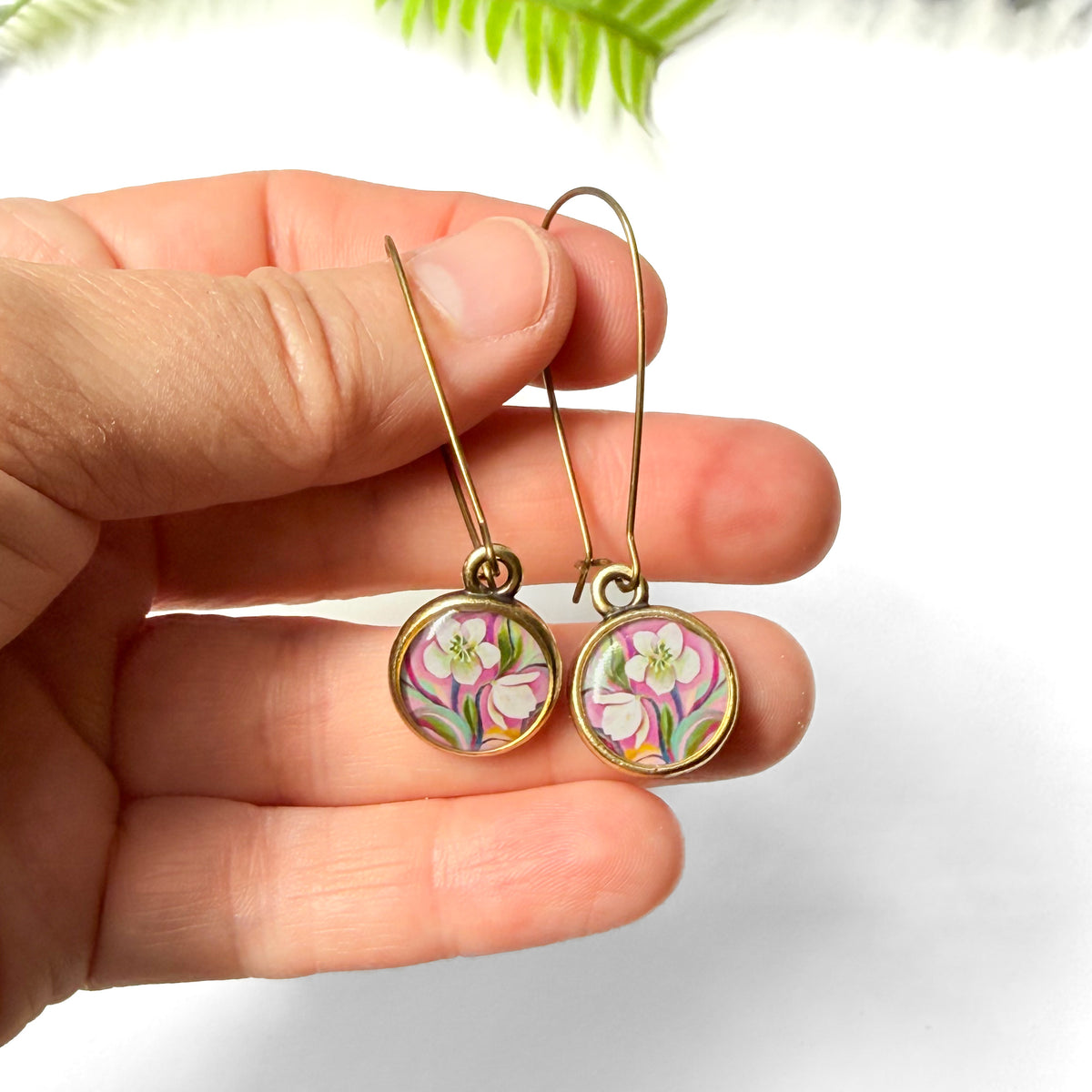 Lenten Rose Bronze Earrings