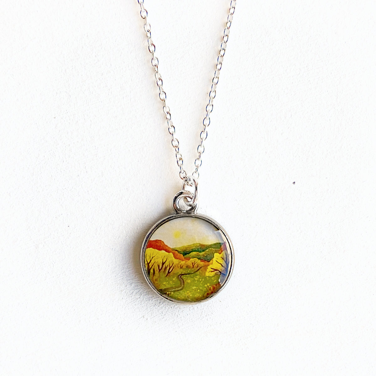 Autumn Road Silver Necklace