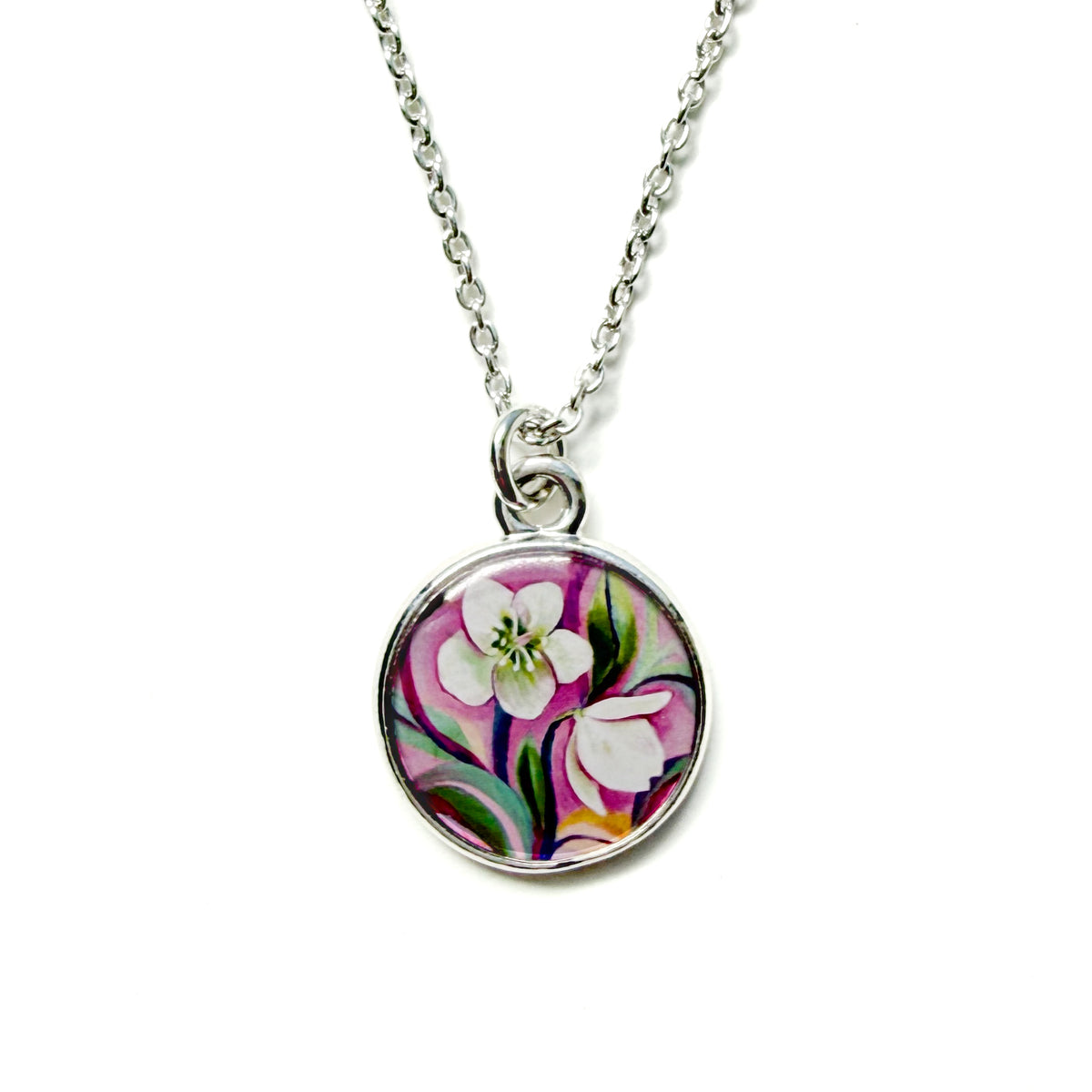 Lenten Rose Silver Necklace