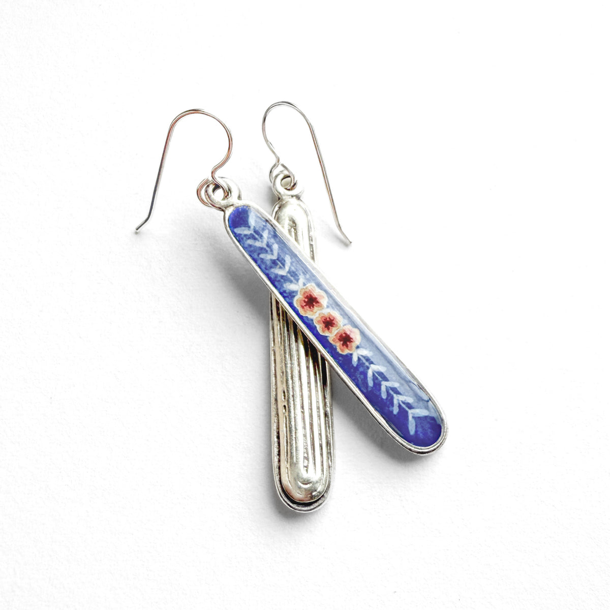 Kindlevine Long Silver Earrings