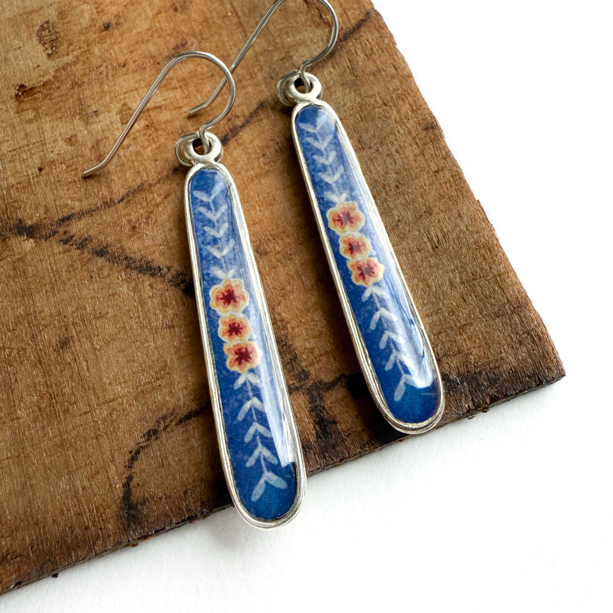 Kindlevine Long Silver Earrings