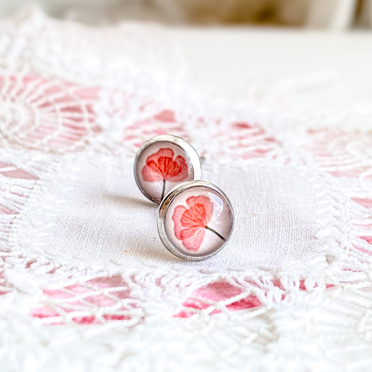 Gentle Poppy Studs