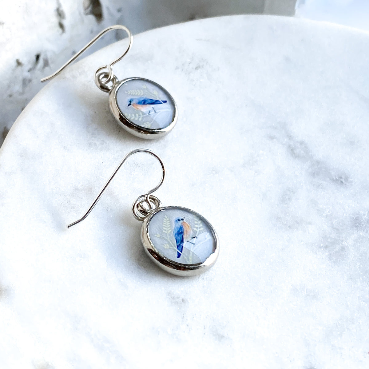 Bluebird Silver Earrings