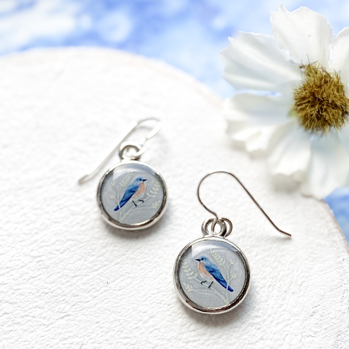 Bluebird Silver Earrings