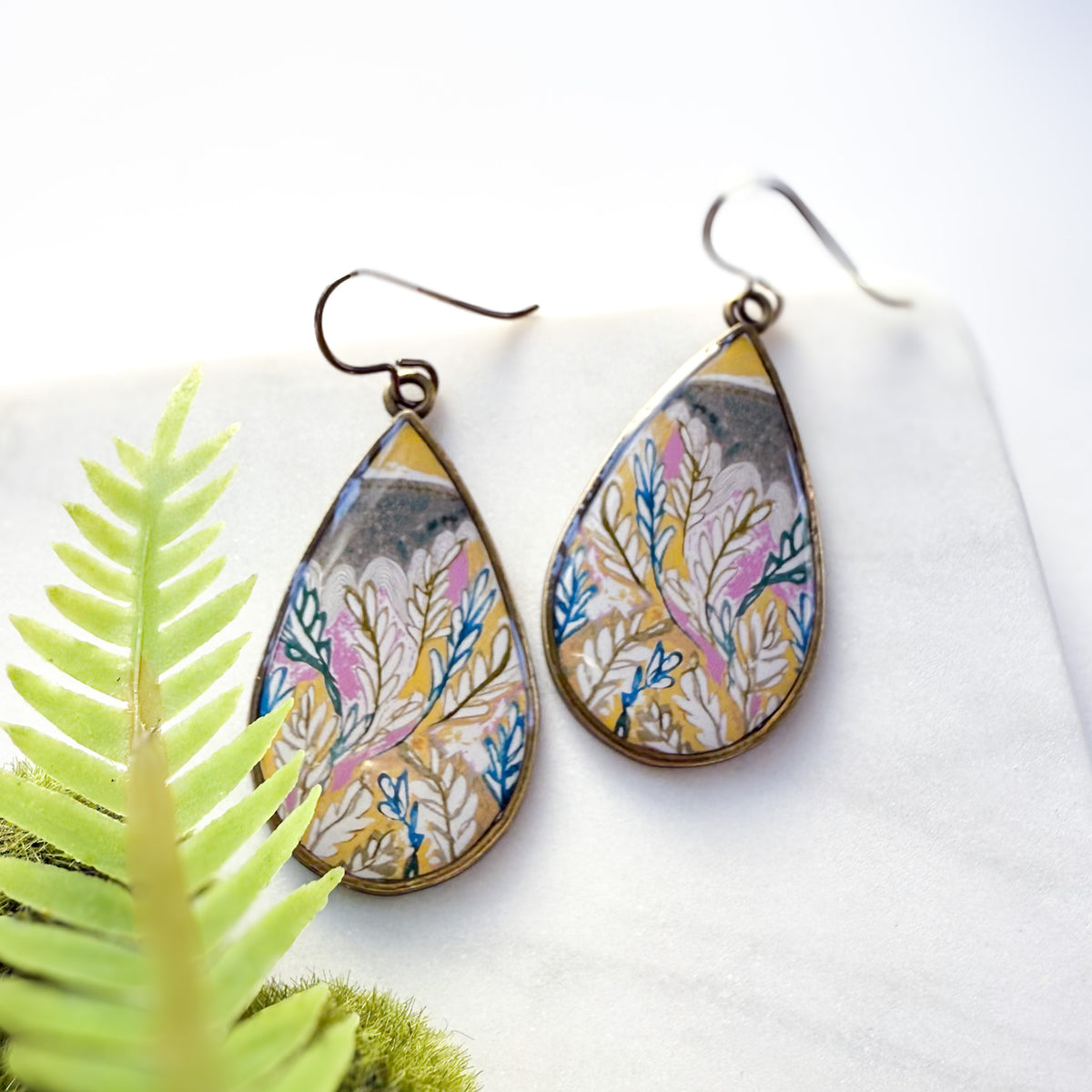Painter's Garden Teardrop Statement Earrings