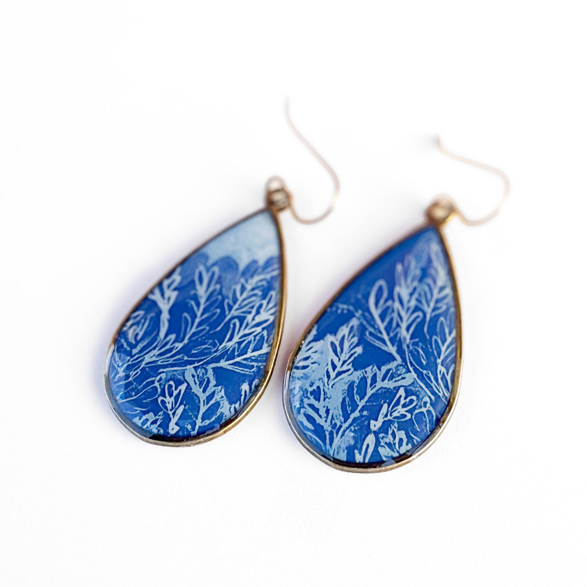 Painter's Blue Period Teardrop Statement Earrings