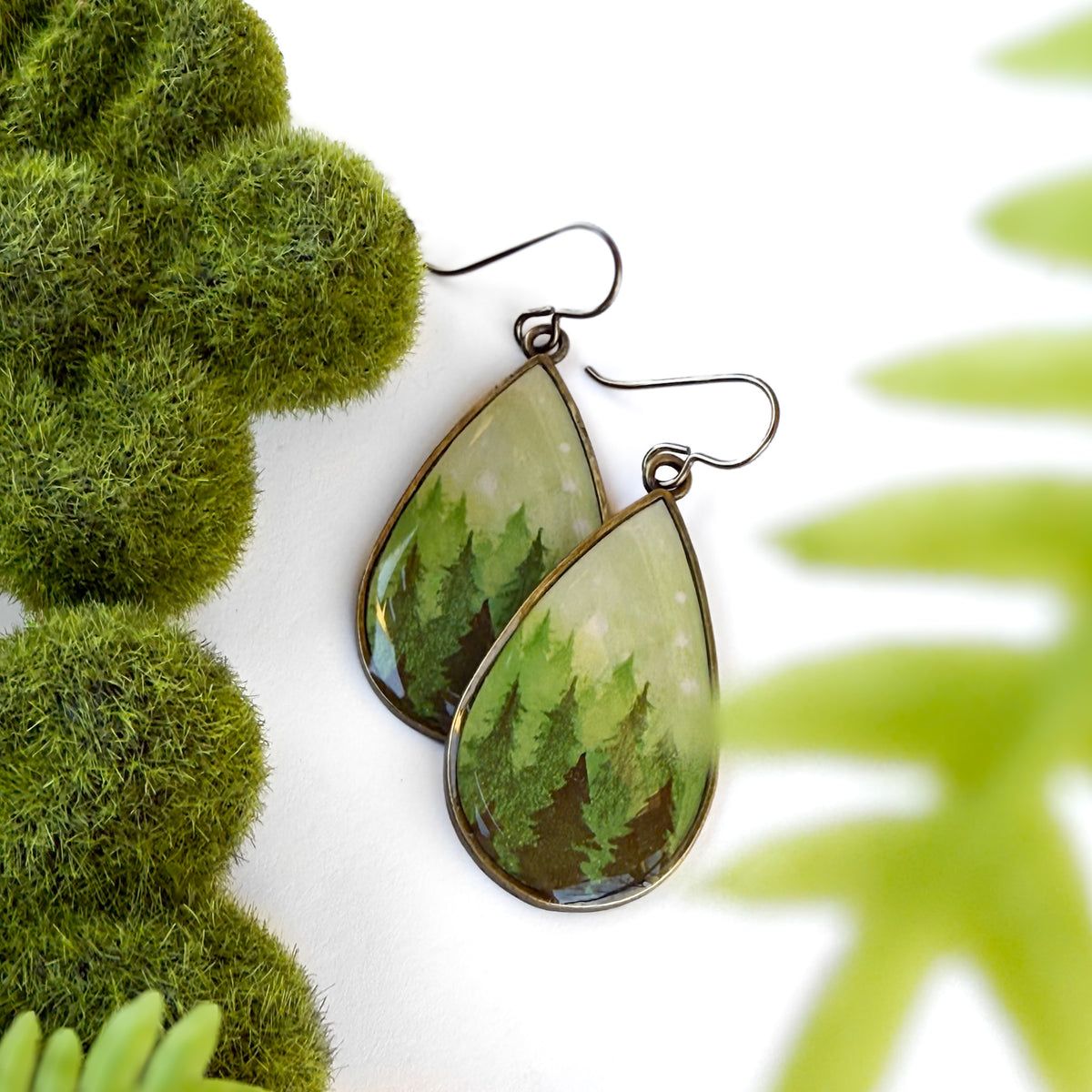 Forest Teardrop Earrings