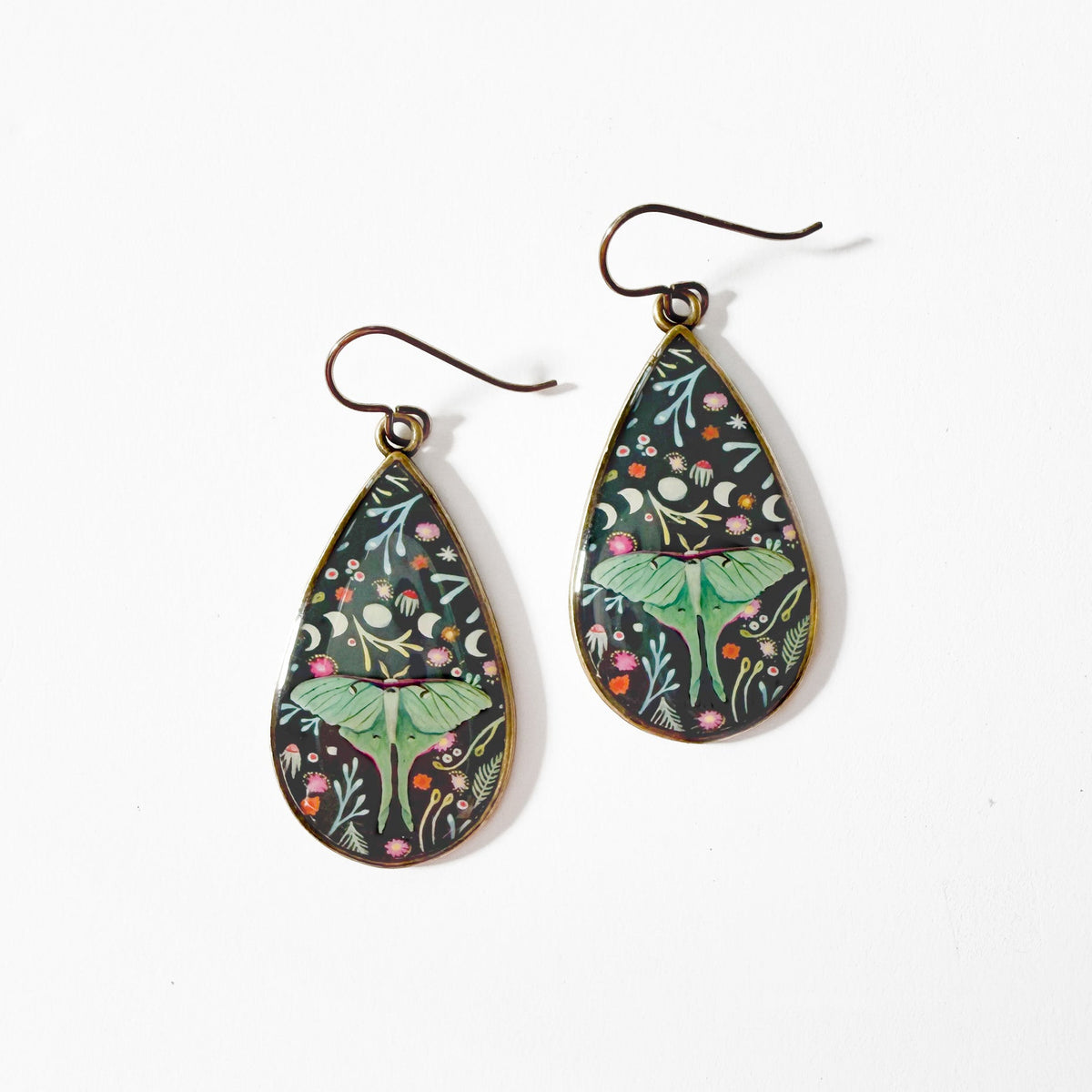 Luna Moth Teardrop Earrings