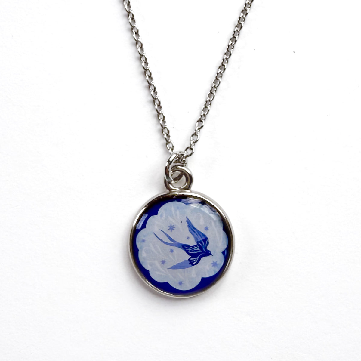 Cloud Bird Silver Necklace