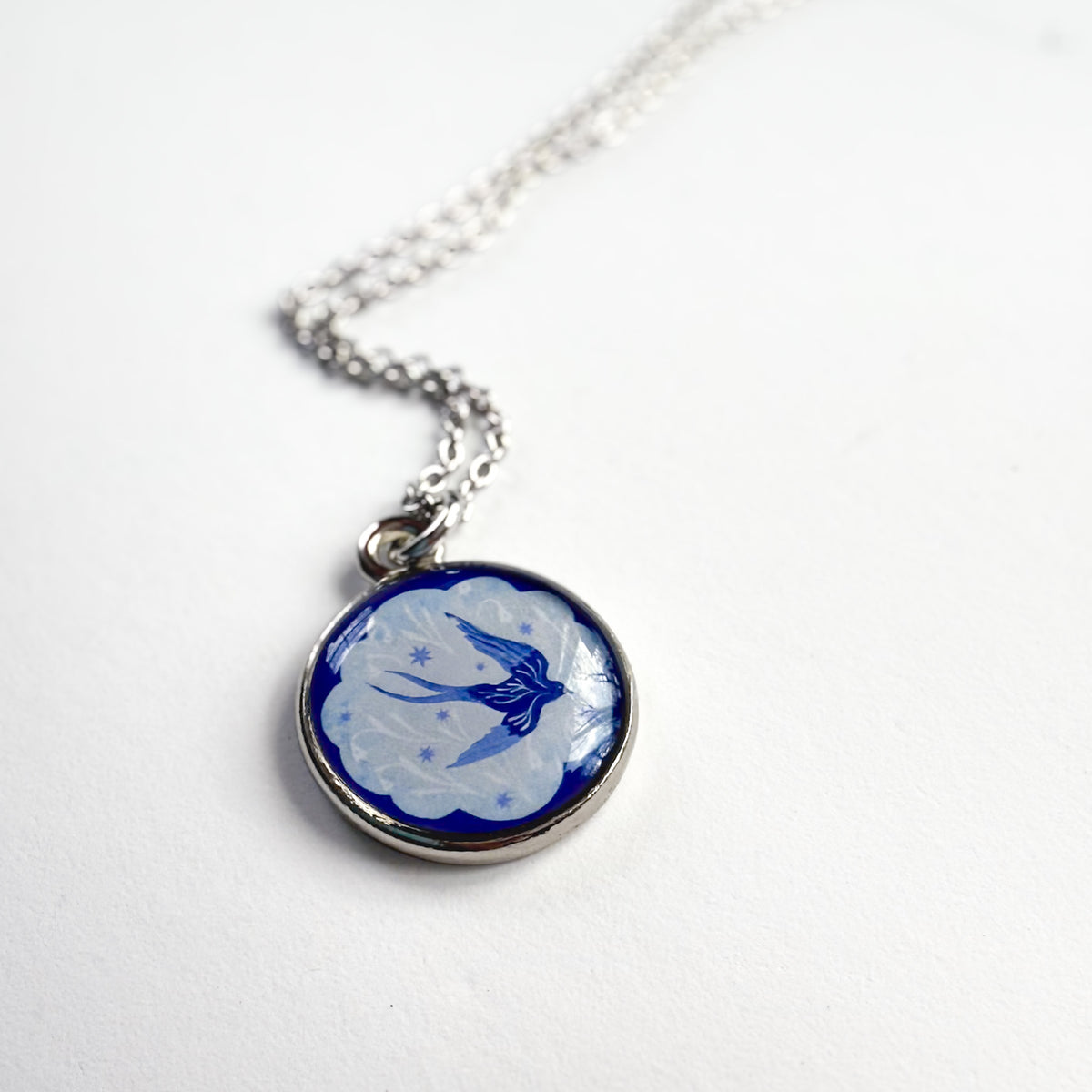 Cloud Bird Silver Necklace