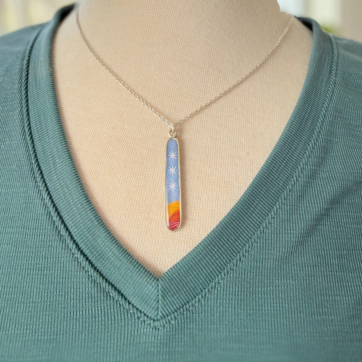 Orion Bar Silver Necklace