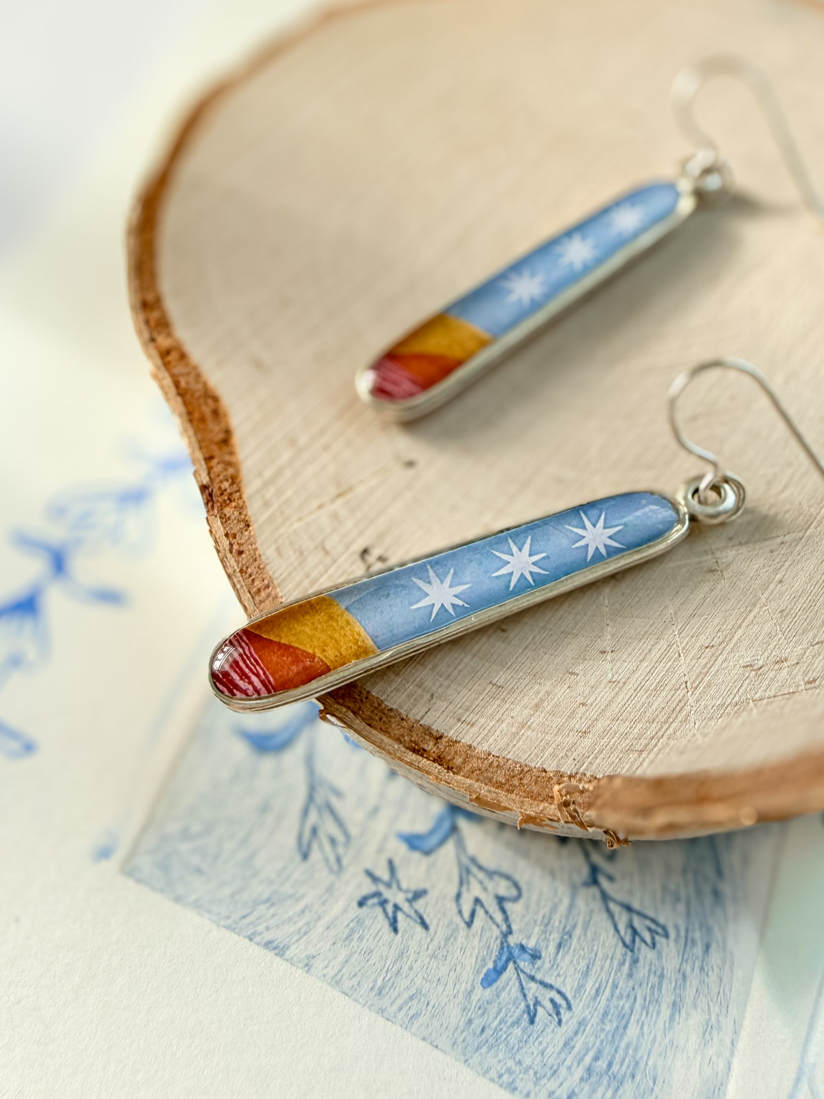 Orion Long Silver Earrings