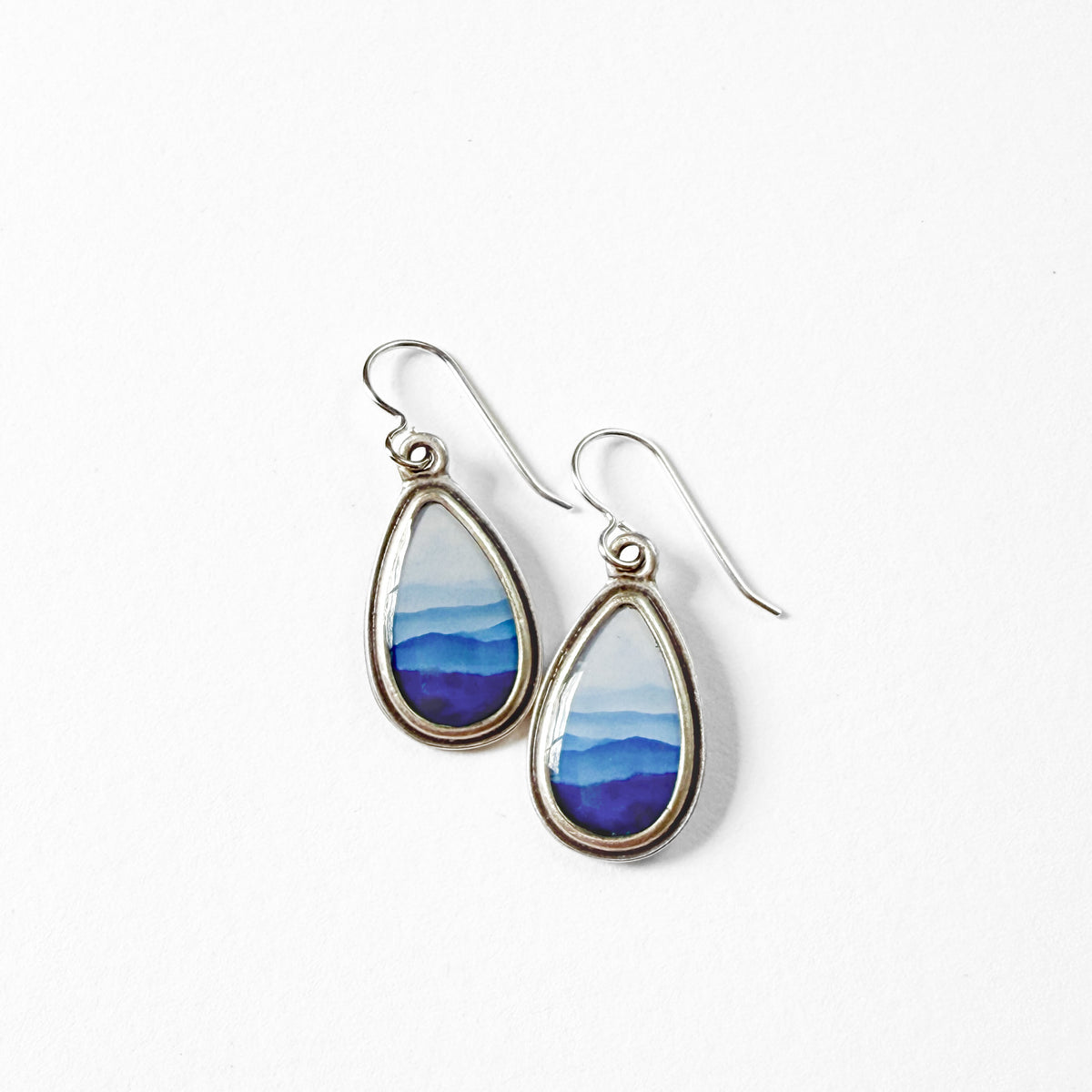 Blue Ridge Mountains Silver Earrings