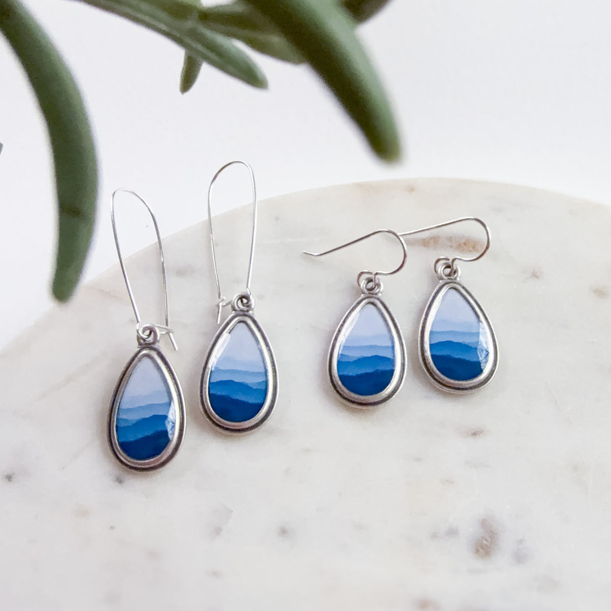 Blue Ridge Mountains Silver Earrings