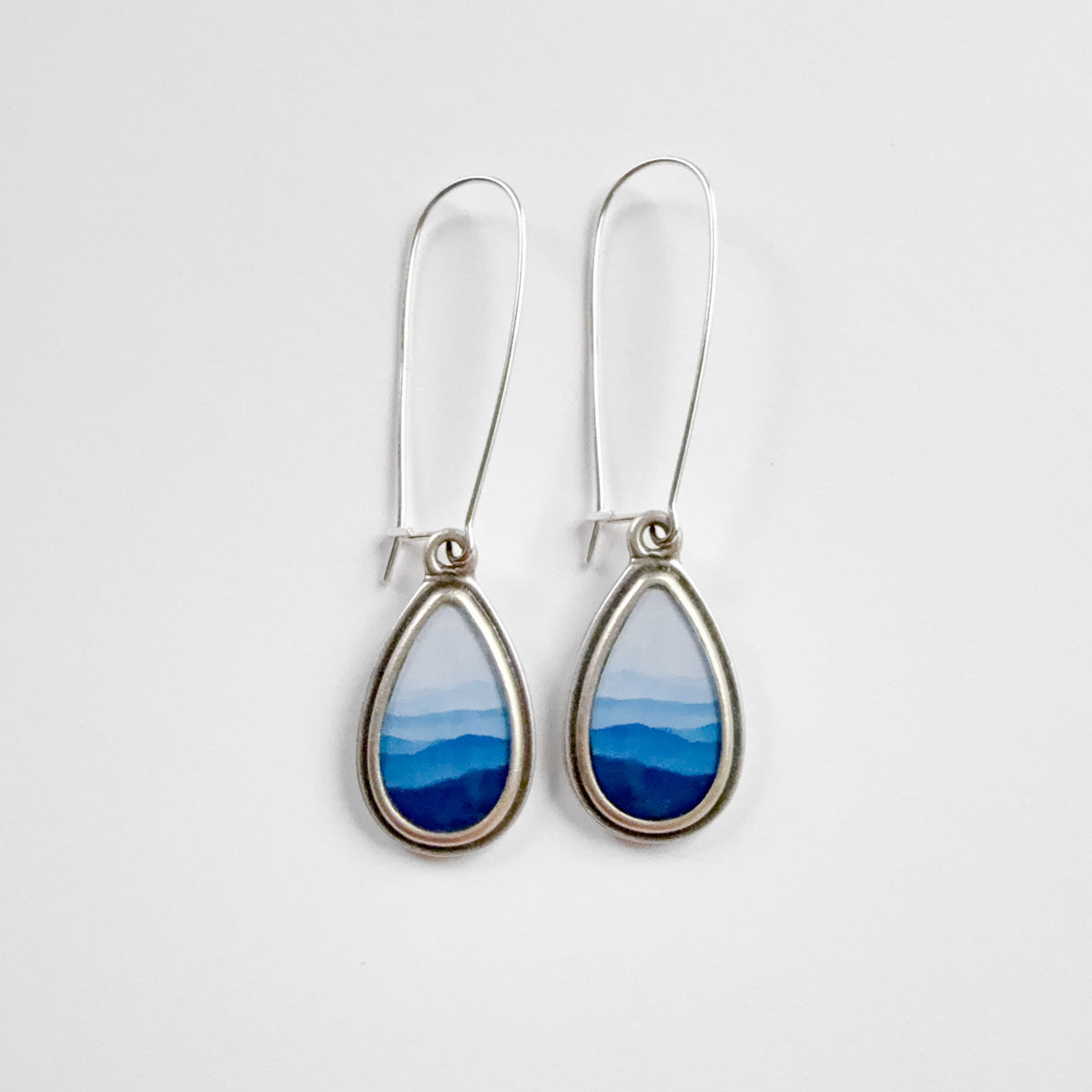 Blue Ridge Mountains Silver Earrings