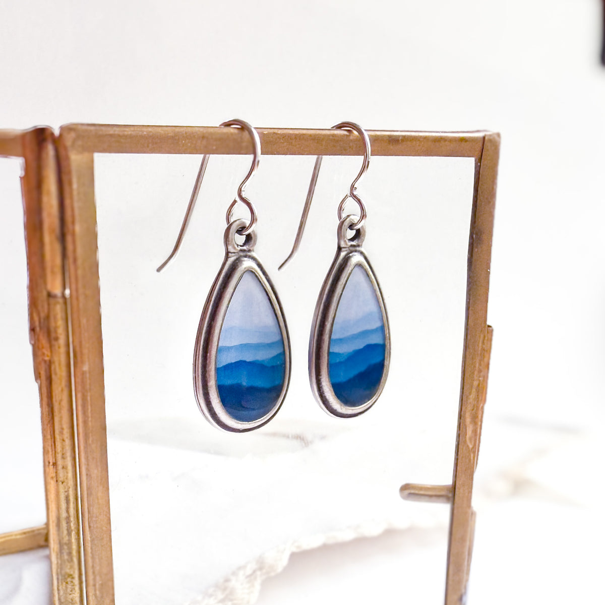 Blue Ridge Mountains Silver Earrings