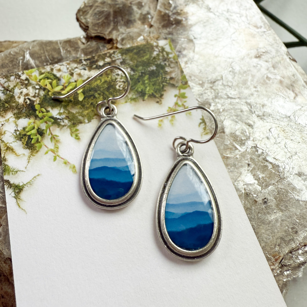 Blue Ridge Mountains Silver Earrings