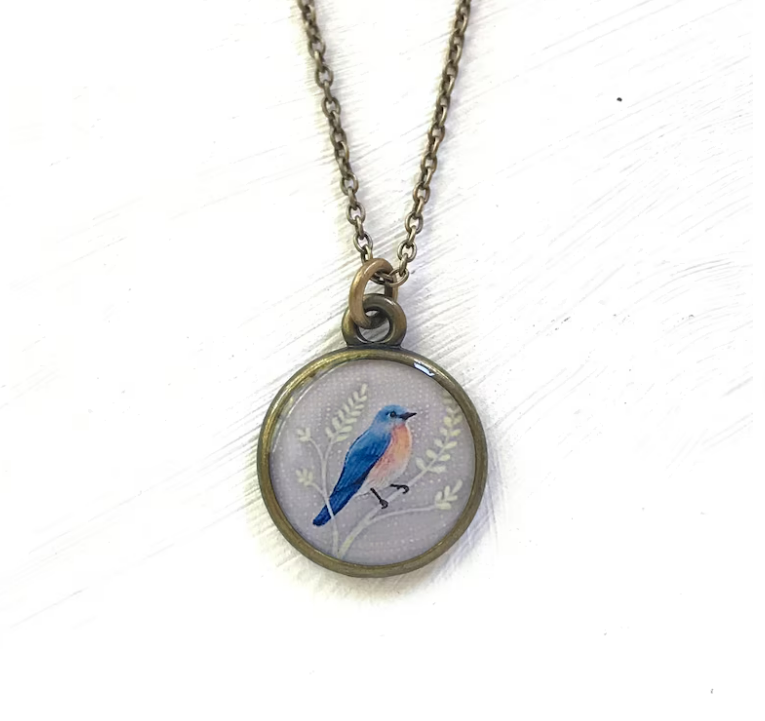 Bluebird Bronze Necklace