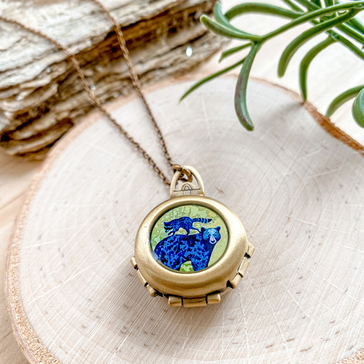 Woodland Creatures Locket, Artwork by guest artist Hannah Seng