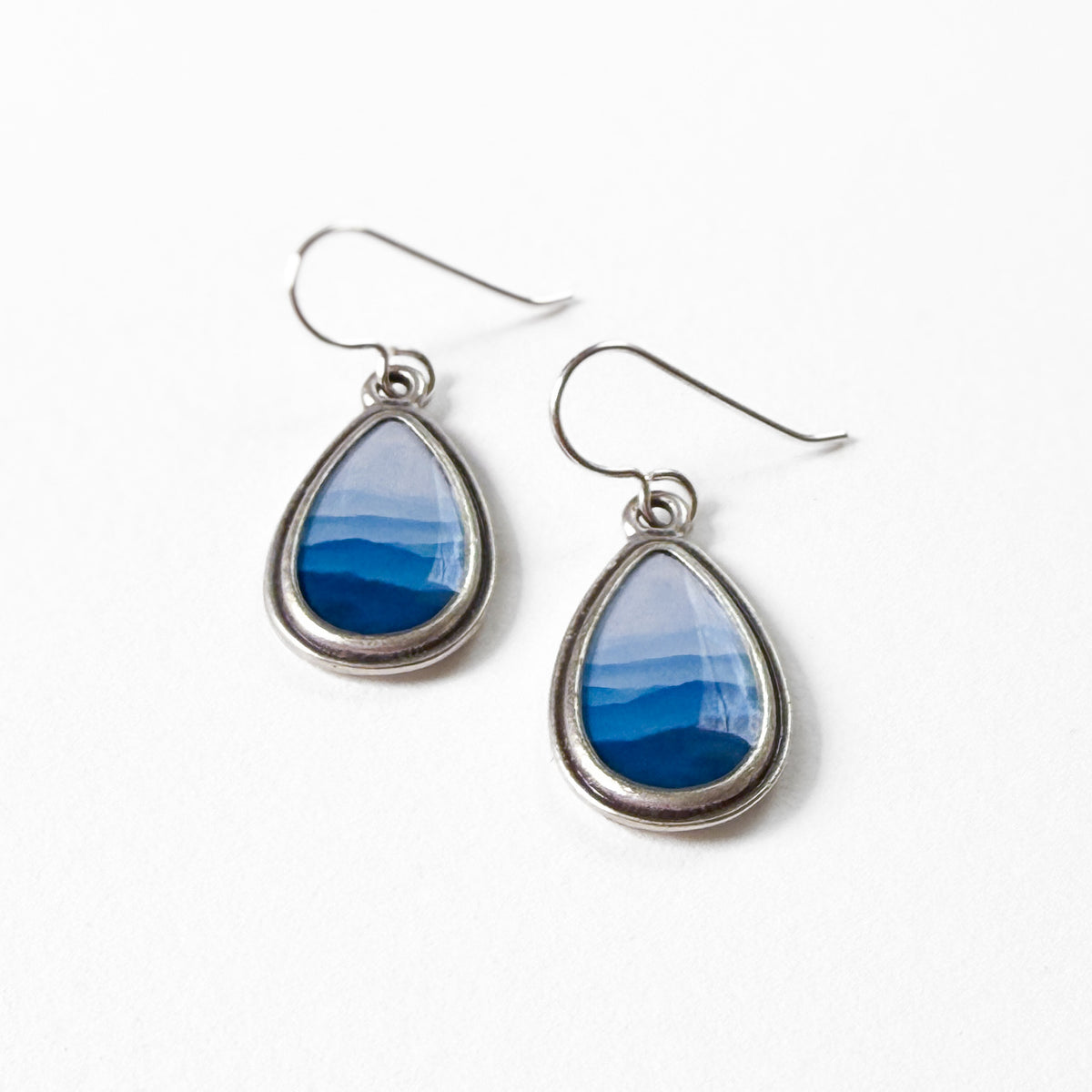 Blue Ridge Mountains Silver Earrings