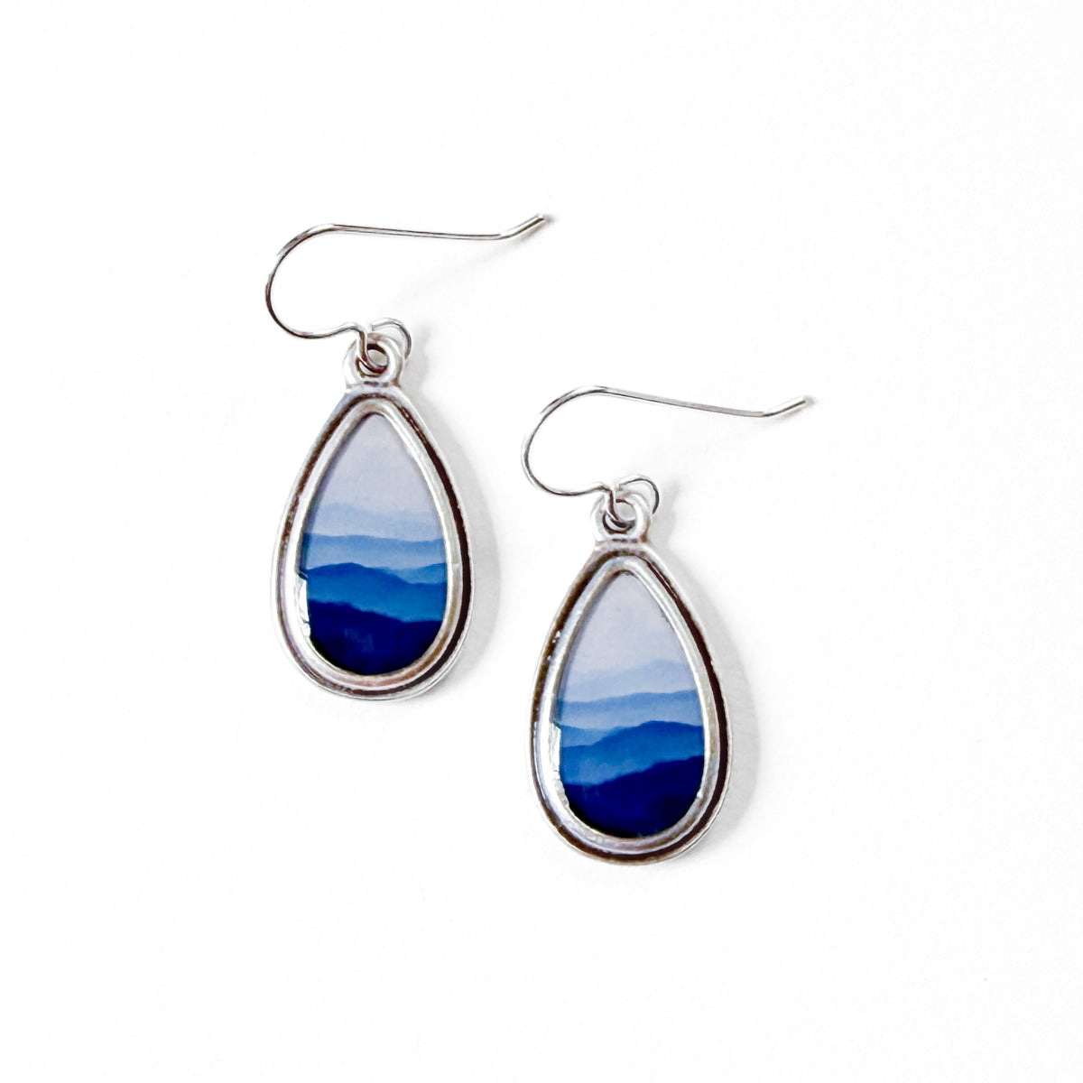 Blue Ridge Mountains Silver Earrings