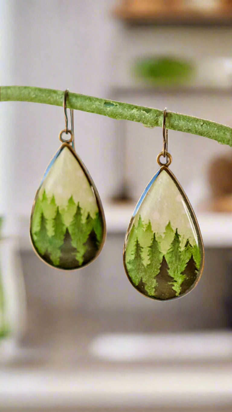 Forest Teardrop Earrings