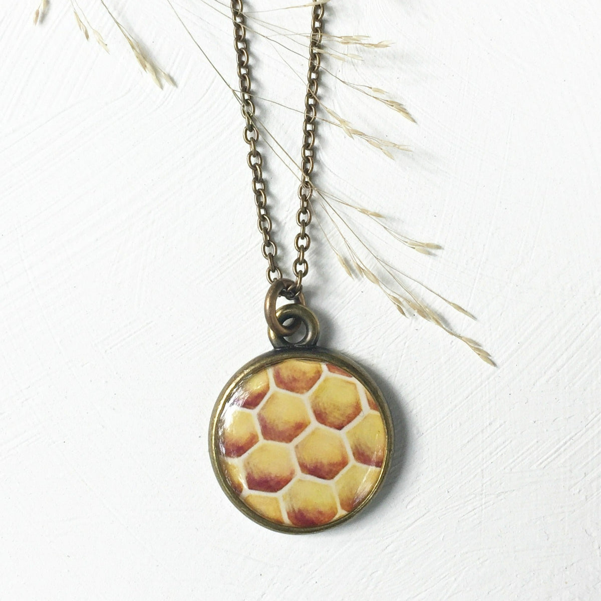 Honey Comb Bronze Necklace