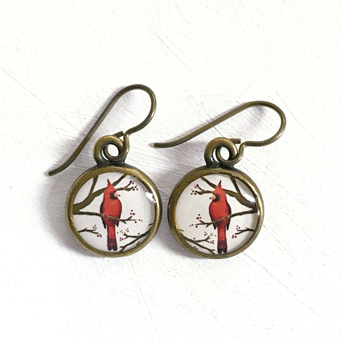 Cardinal Bronze Earring