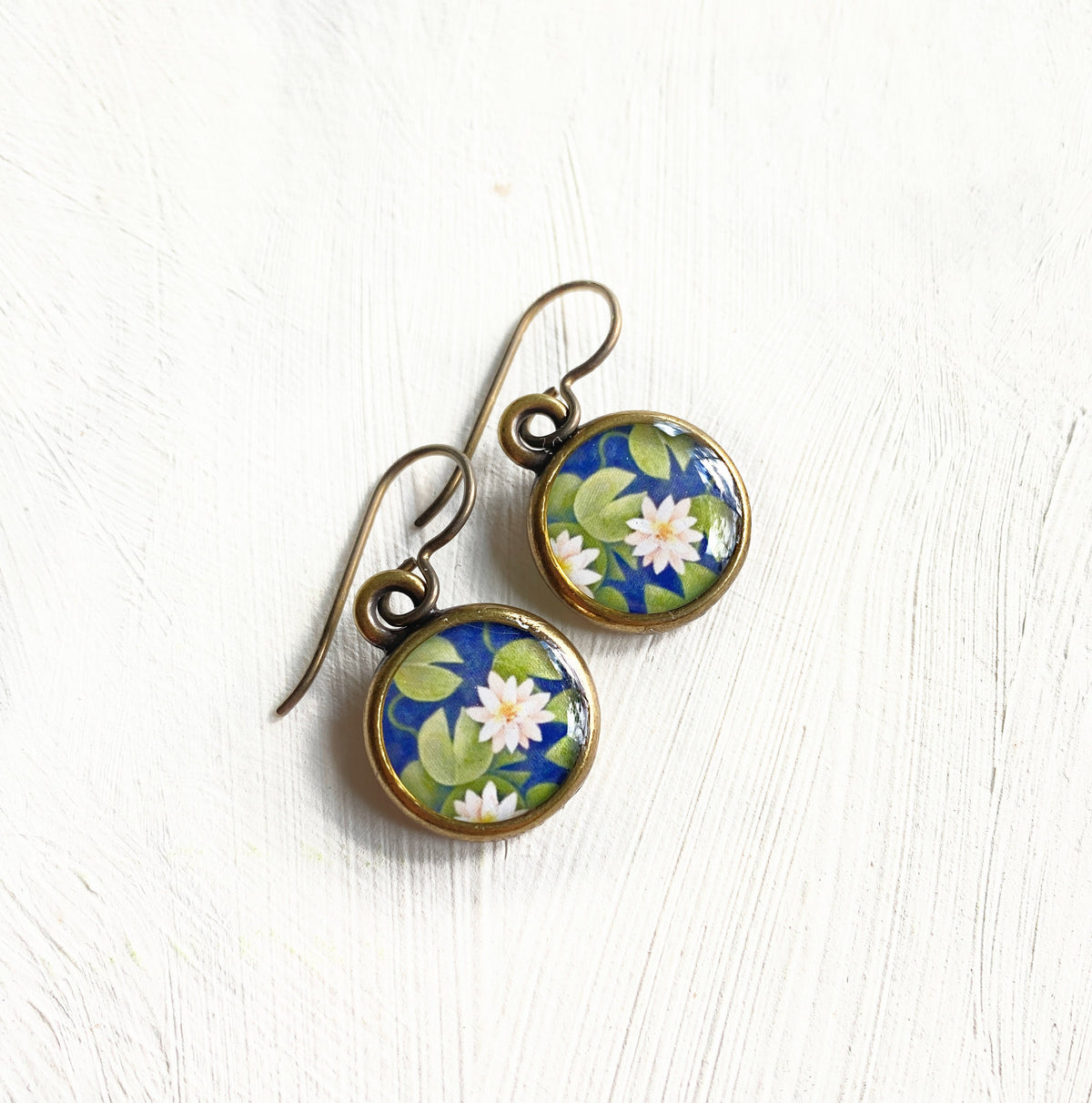 Lily Pad Bronze Earrings