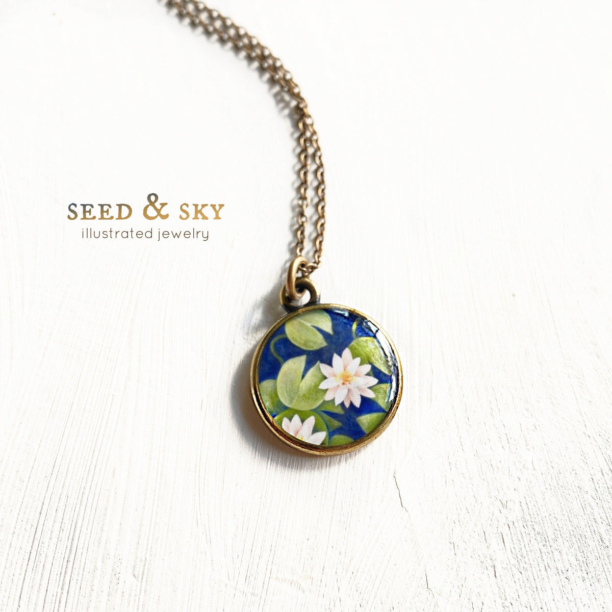 Lily Pad Bronze Necklace