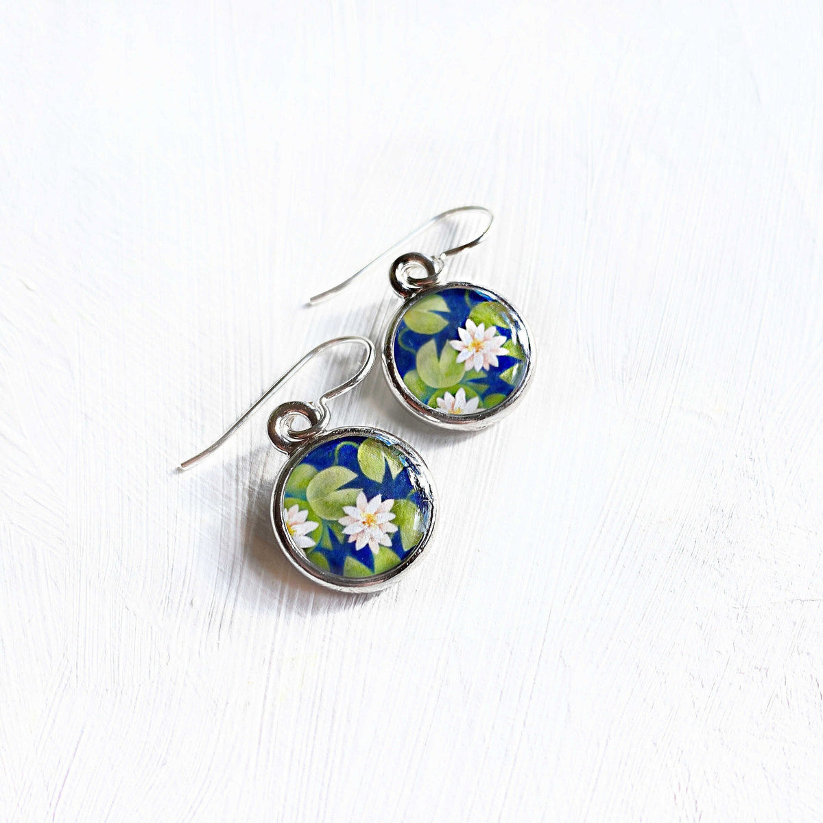 Lily Pad Silver Earrings