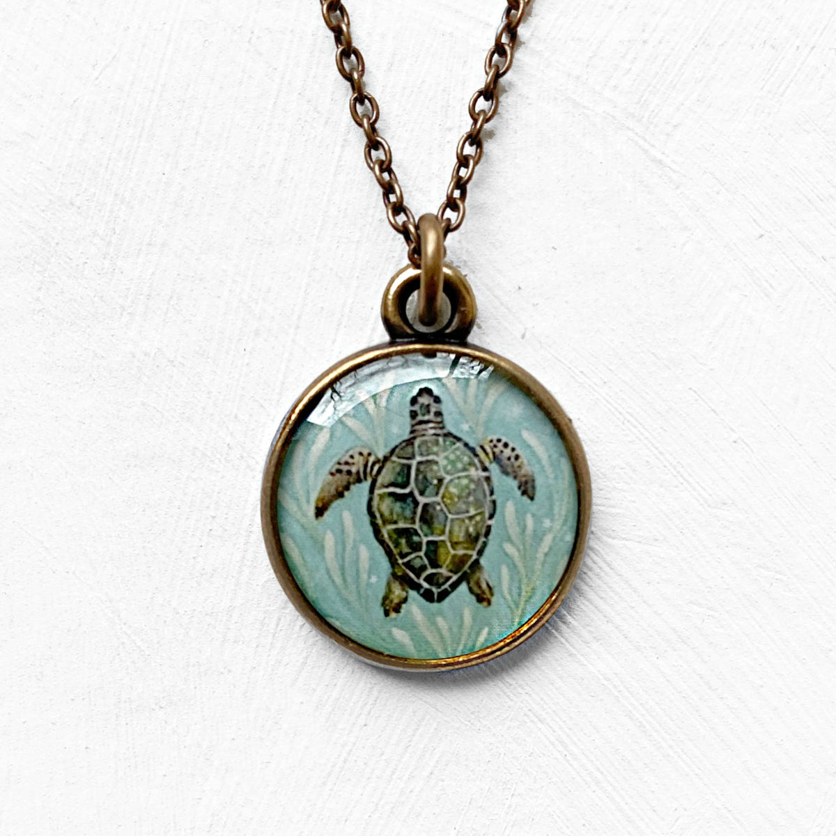Sea Turtle Bronze Necklace